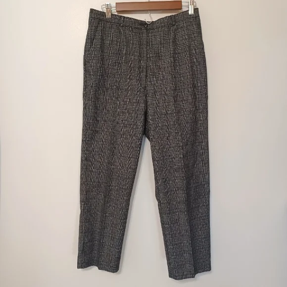 Glen Plaid Pants Dark Academia Career Work Office Size 14 Ankle Length Vintage - Picture 3 of 13